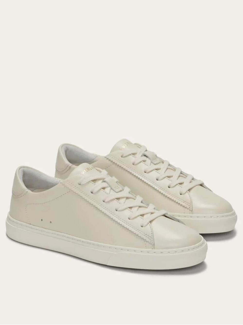 Everlane The Day Sneaker Parchment Tan Leather Minimalist Shoes 10.5 NWOB